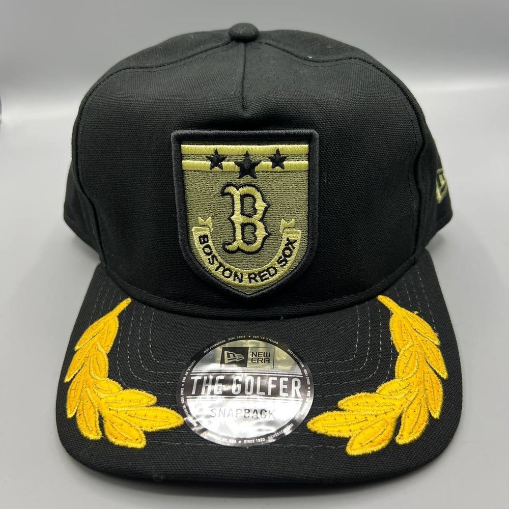 Boston Red Sox Hat Men Black Military Patch The Golfer New Era Snap Back Cap New